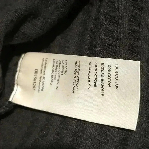 NWT Free People Black Juicy Long Sleeve Thermal Top Oversized Split Back - Picture 8 of 9